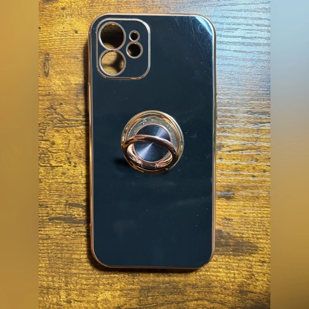 Black iPhone 12 Case with Ring Holder